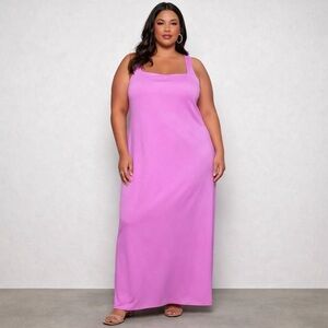 Purple Nordstrom 3XL Pink Sleeveless Maxi Dress
